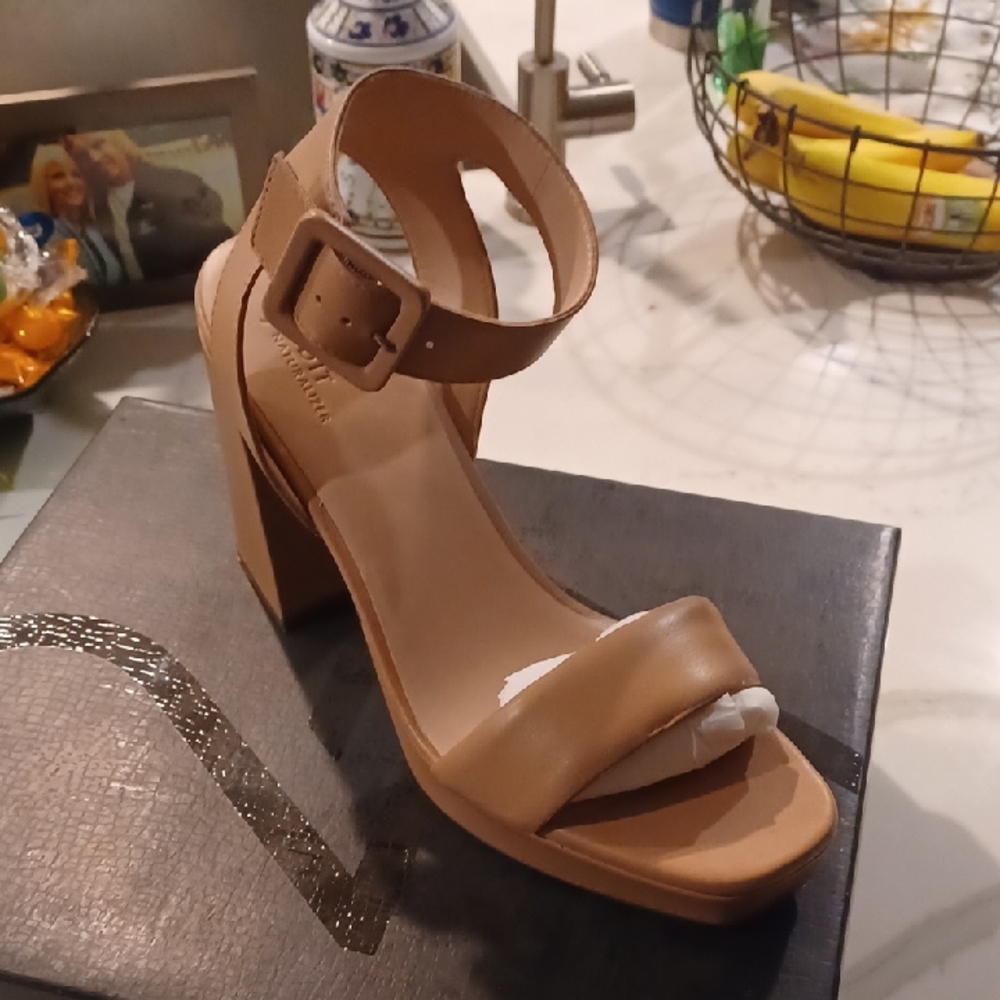 NATURALIZER 27 EDIT JASELLE LEATHER TAUPE WOMEN'S SZ 10 SANDALS NWB $175